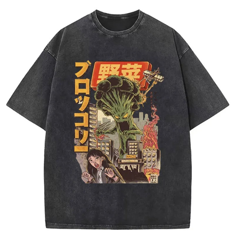 Tokyo-Tiger The BroccoZilla Japanese Washed T-Shirt
