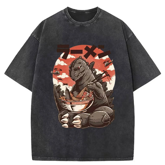 Tokyo-Tiger Ramen Monster Japanese Washed T-Shirt