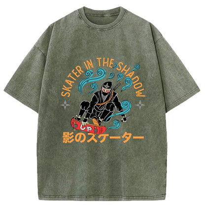 Tokyo-Tiger Skater in the shadow Washed T-Shirt