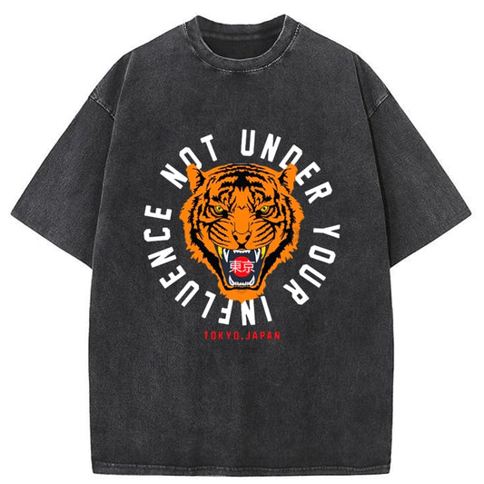 Tokyo-Tiger Tokyo Japan Tiger No Influence Washed T-Shirt