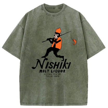 Tokyo-Tiger NISHIKI MALT LIQUOR Washed T-Shirt
