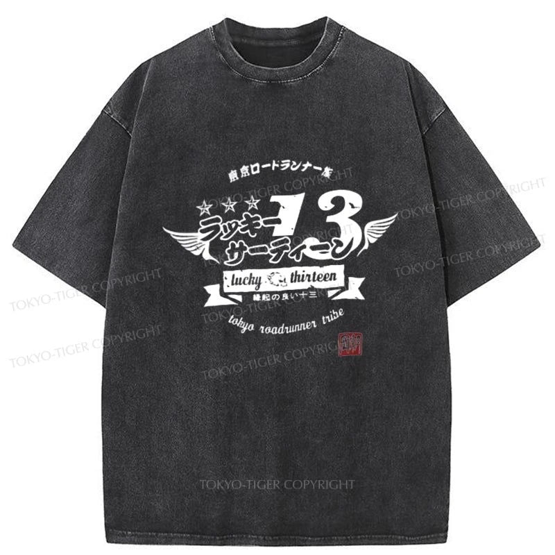 Tokyo-Tiger Japan Bosozoku Wings Washed T-Shirt