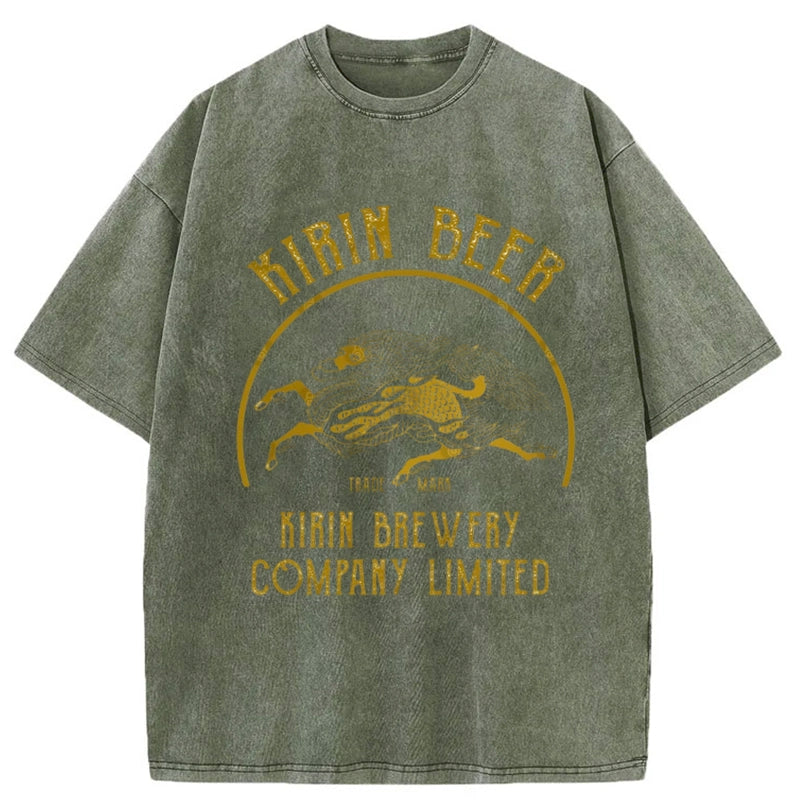 Tokyo-Tiger Kirin Beer Company Washed T-Shirt