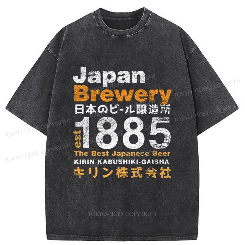 Tokyo-Tiger Japan Brewery Kirin 1885 Washed T-Shirt