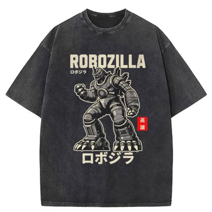 Tokyo-Tiger Robozilla Vintage Manga Anime Washed T-Shirt