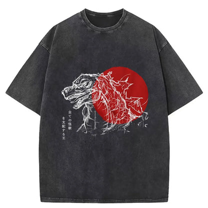 Tokyo-Tiger Monster Japanese Anime Washed T-Shirt
