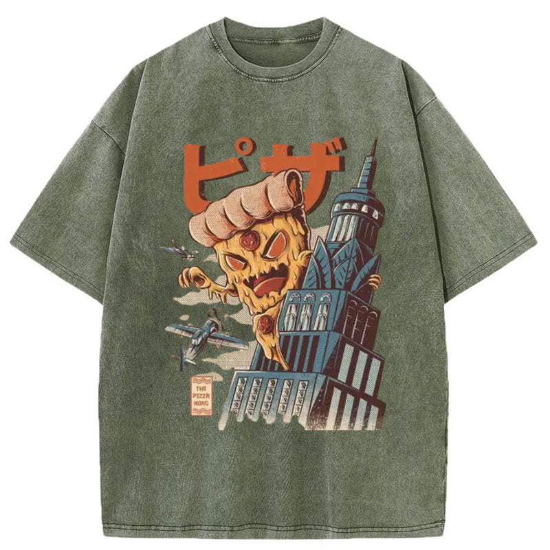 Tokyo-Tiger The Great Pizza Kaiju Japanese Washed T-Shirt
