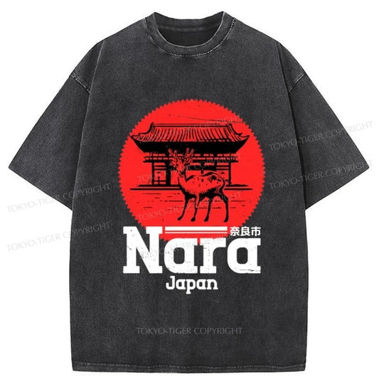 Tokyo-Tiger Nara Japan City Vintage Washed T-Shirt