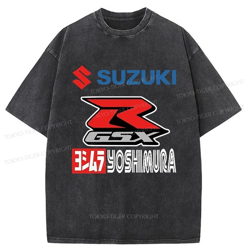 Tokyo-Tiger GSX R Motorcycle Washed T-Shirt