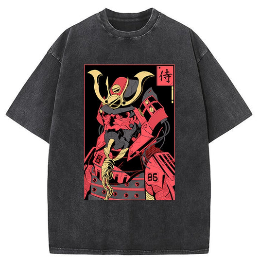 Tokyo-Tiger Samurai  Japanese Washed T-Shirt