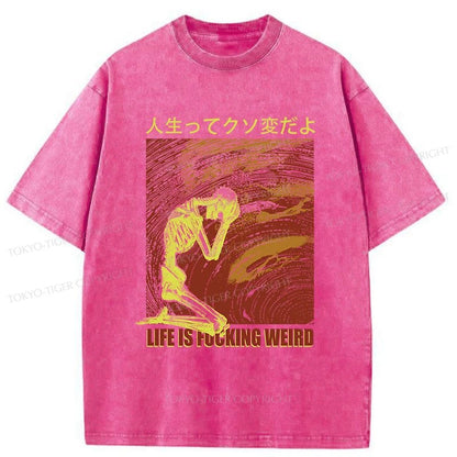 Tokyo-Tiger Skeleton Life is Fu Washed T-Shirt