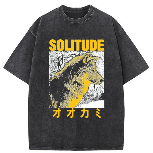 Tokyo-Tiger Solitude Wolf Washed T-Shirt