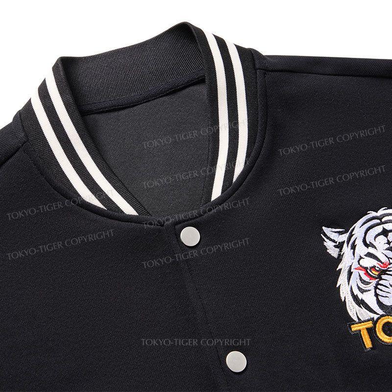 Tokyo-Tiger Retro Tiger Japanese Embroidery Varsity Jacket