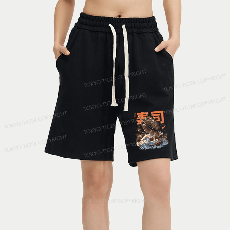 Tokyo-Tiger The Great Sushi Dragon Wave Unisex Shorts