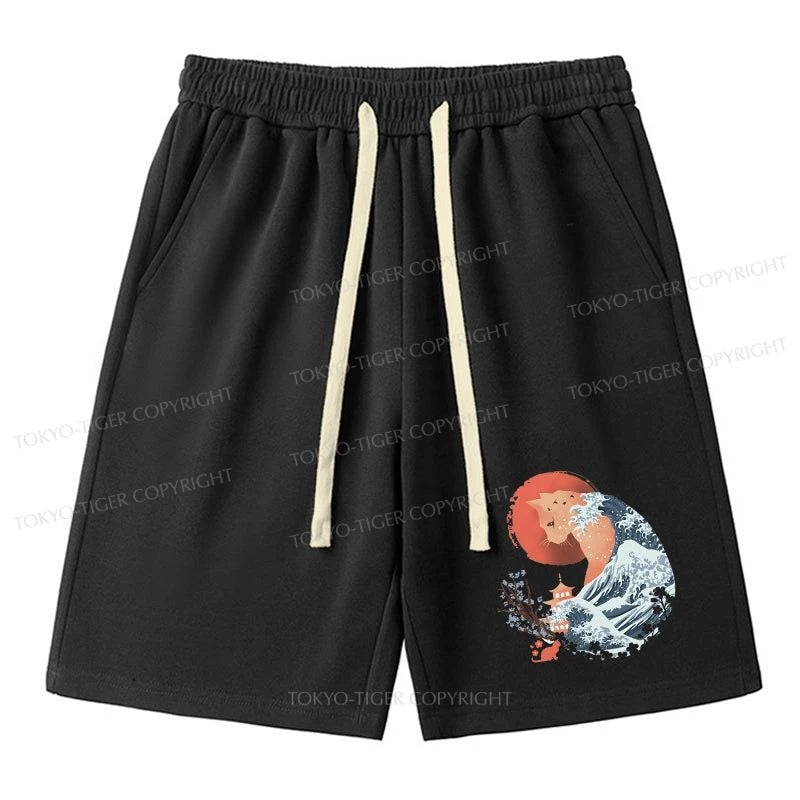 Tokyo-Tiger Spirit Cat Wave Japan Unisex Shorts