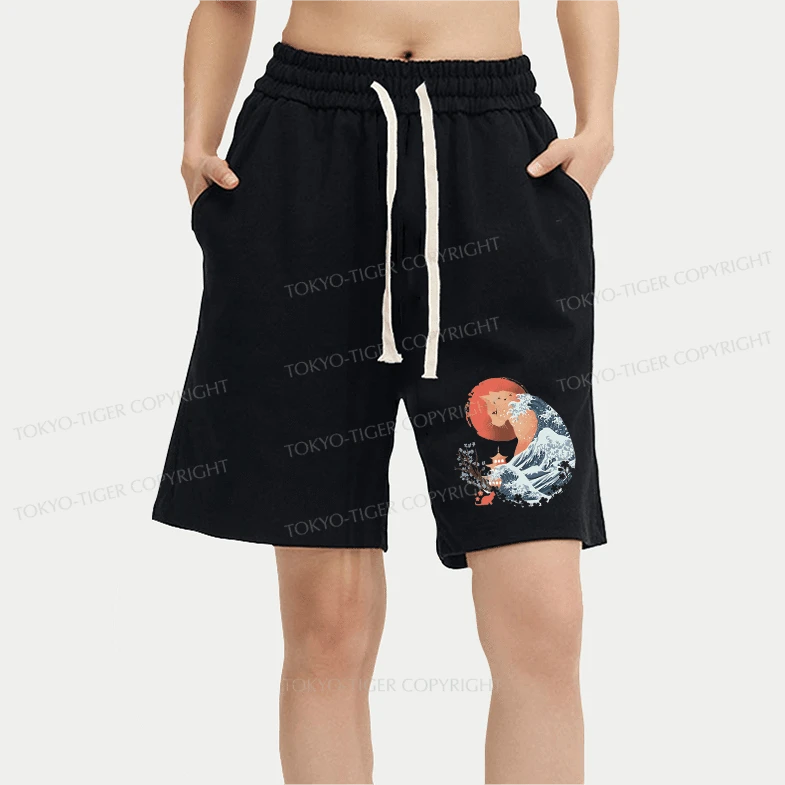 Tokyo-Tiger Spirit Cat Wave Japan Unisex Shorts