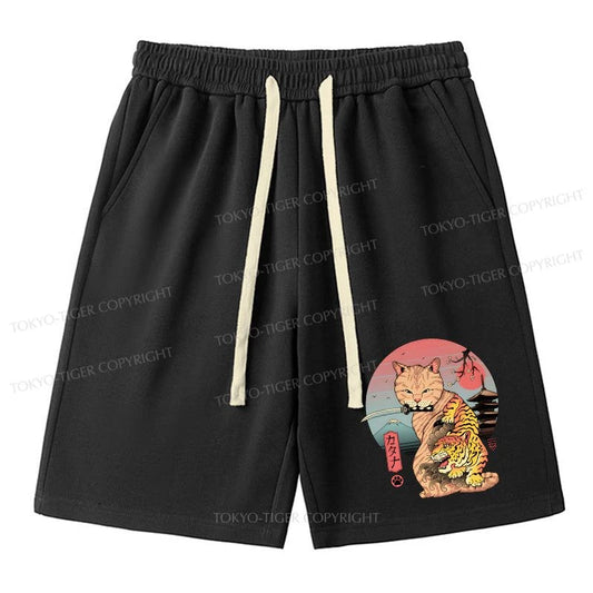 Tokyo-Tiger Katana Cat Tattoo Unisex Shorts