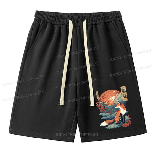 Tokyo-Tiger Japanese Kitsune Fox Sakura Unisex Shorts