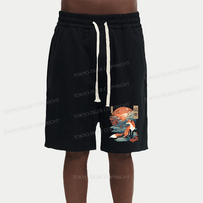 Tokyo-Tiger Japanese Kitsune Fox Sakura Unisex Shorts