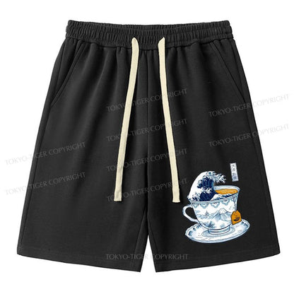 Tokyo-Tiger The Great Kanagawa Tea Wave Unisex Shorts