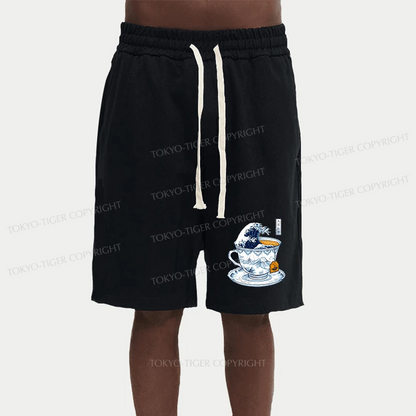 Tokyo-Tiger The Great Kanagawa Tea Wave Unisex Shorts