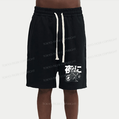 Tokyo-Tiger Motorcyclist Japanese Night Rider Unisex Shorts