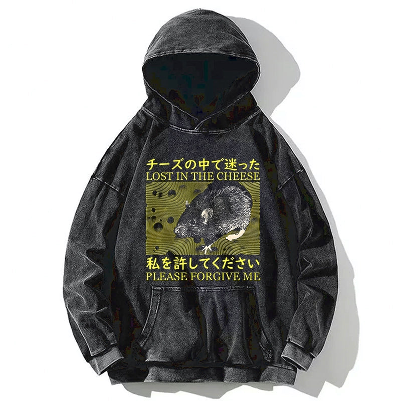 Tokyo-Tiger Lost in the Cheese Rat Washed Hoodie