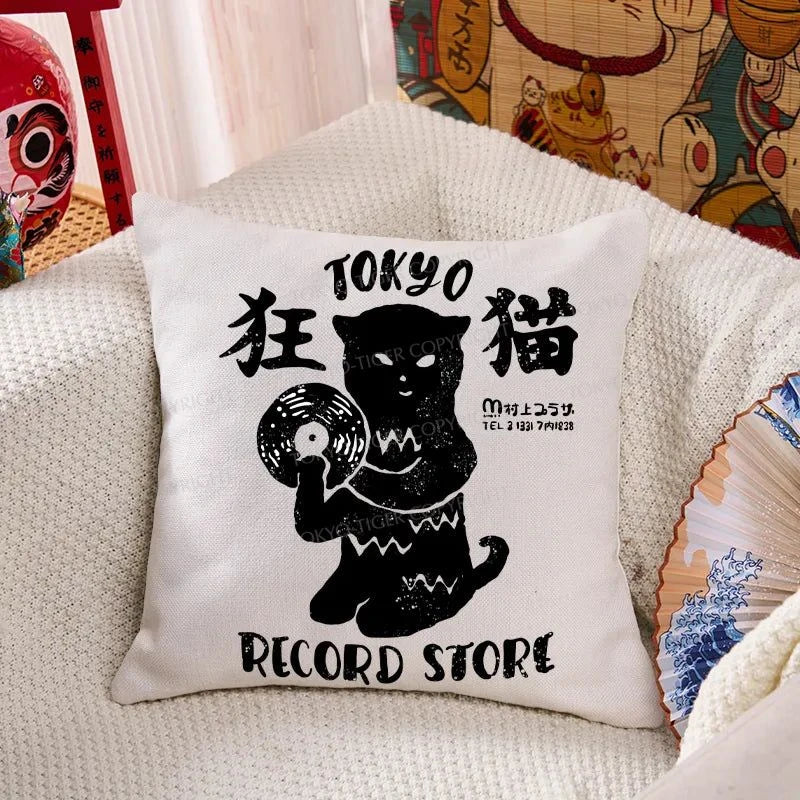 Tokyo-Tiger Tokyo Record Store Cat CD Cushion Pillow