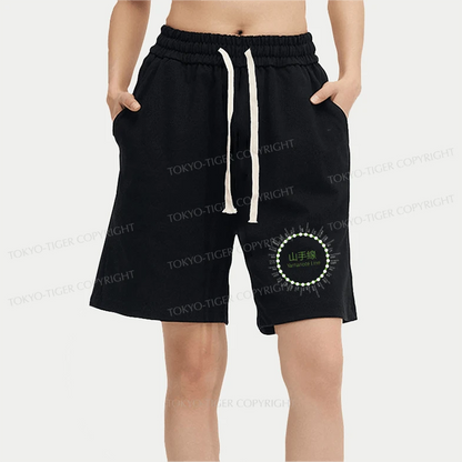 Tokyo-Tiger Yamanote Line Stations Circle Unisex Shorts