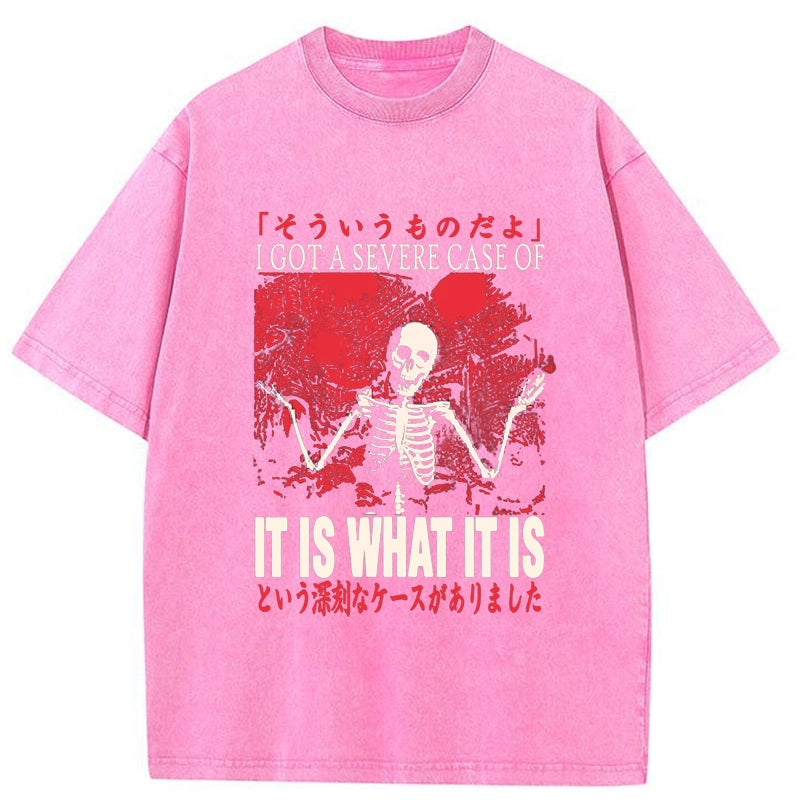 Tokyo-Tiger what it is Skeleton Funny Washed T-Shirt