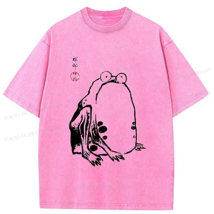 Tokyo-Tiger Grumpy Frog Matsumoto Hoji Washed T-Shirt