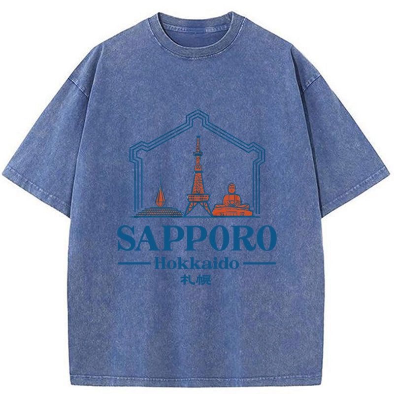 Tokyo-Tiger Sapporo Japan City Washed T-Shirt