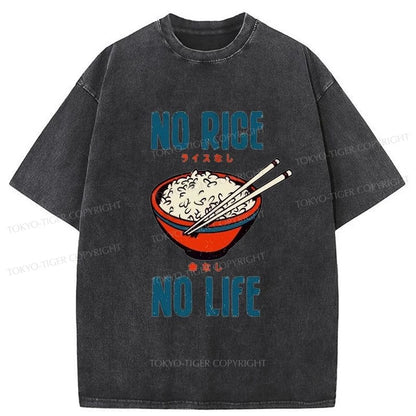 Tokyo-Tiger No Rice No Life Washed T-Shirt