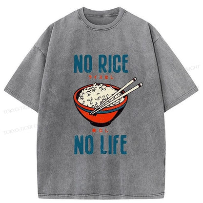 Tokyo-Tiger No Rice No Life Washed T-Shirt