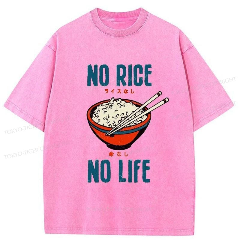 Tokyo-Tiger No Rice No Life Washed T-Shirt