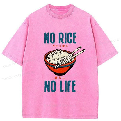 Tokyo-Tiger No Rice No Life Washed T-Shirt