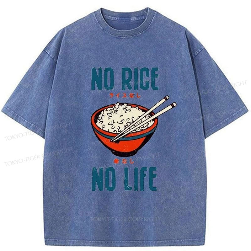 Tokyo-Tiger No Rice No Life Washed T-Shirt