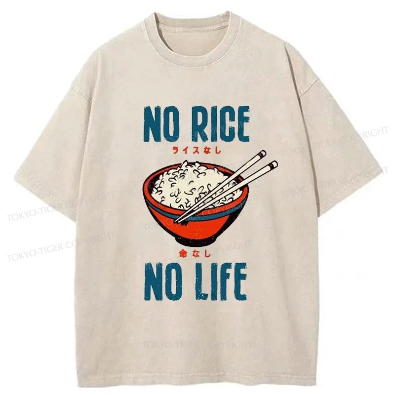 Tokyo-Tiger No Rice No Life Washed T-Shirt