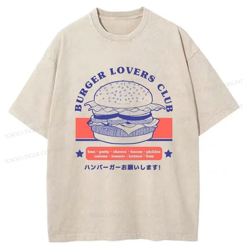 Tokyo-Tiger Burger Lovers Club Washed T-Shirt