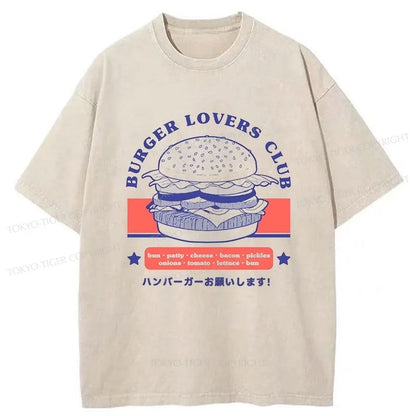 Tokyo-Tiger Burger Lovers Club Washed T-Shirt