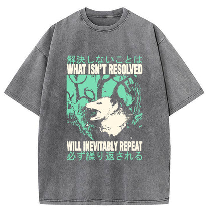 Tokyo-Tiger What Isn't Resolved Opossum Washed T-Shirt