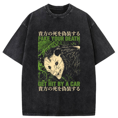 Tokyo-Tiger Fake Your Death Vintage Washed T-Shirt