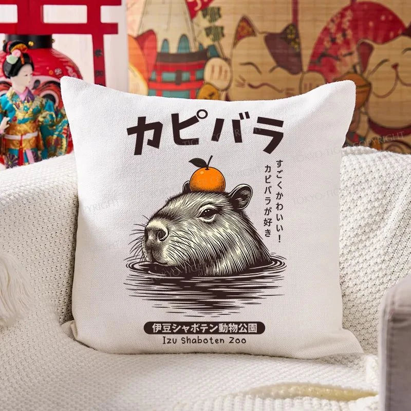 Tokyo-Tiger Capybara Hot Spring Cushion Pillow