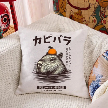 Tokyo-Tiger Capybara Hot Spring Cushion Pillow