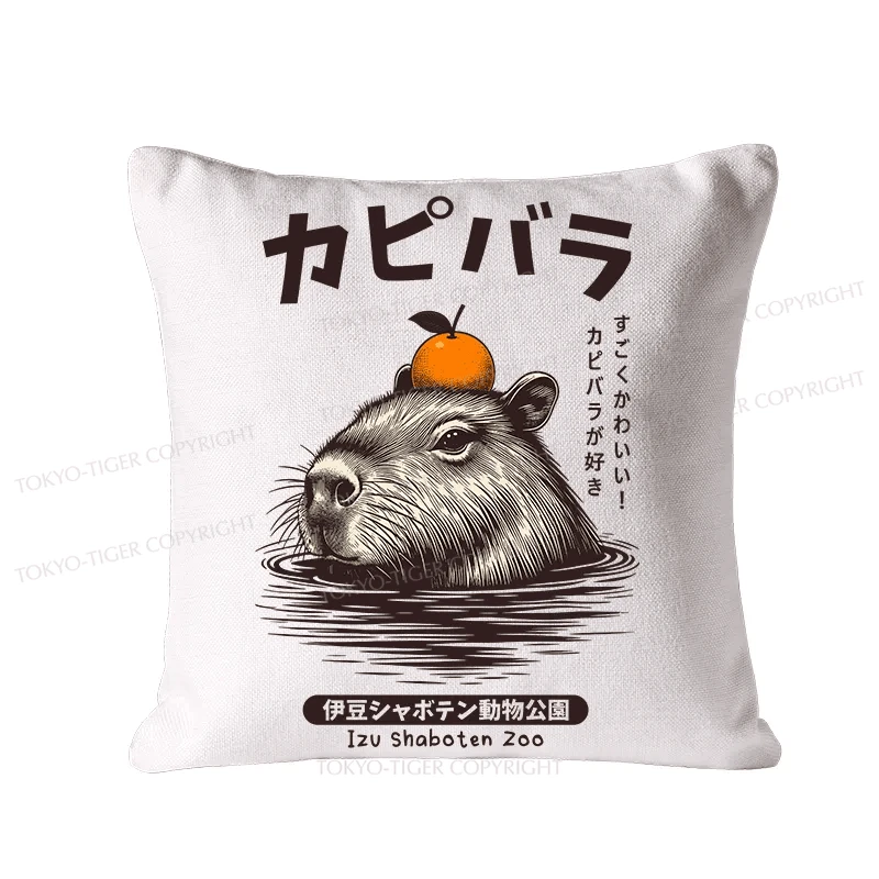 Tokyo-Tiger Capybara Hot Spring Cushion Pillow