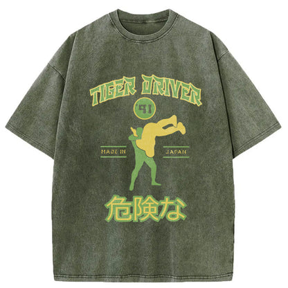 Tokyo-Tiger Dangerous Fighting Washed T-Shirt
