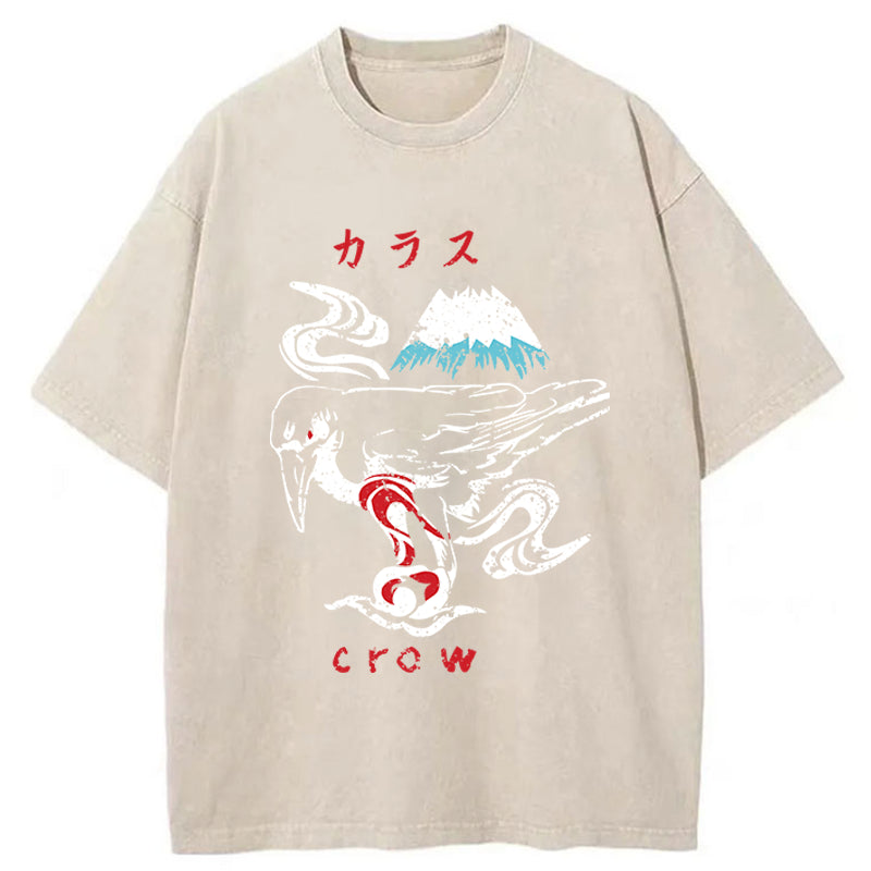 Tokyo-Tiger Crow Japanese Washed T-Shirt