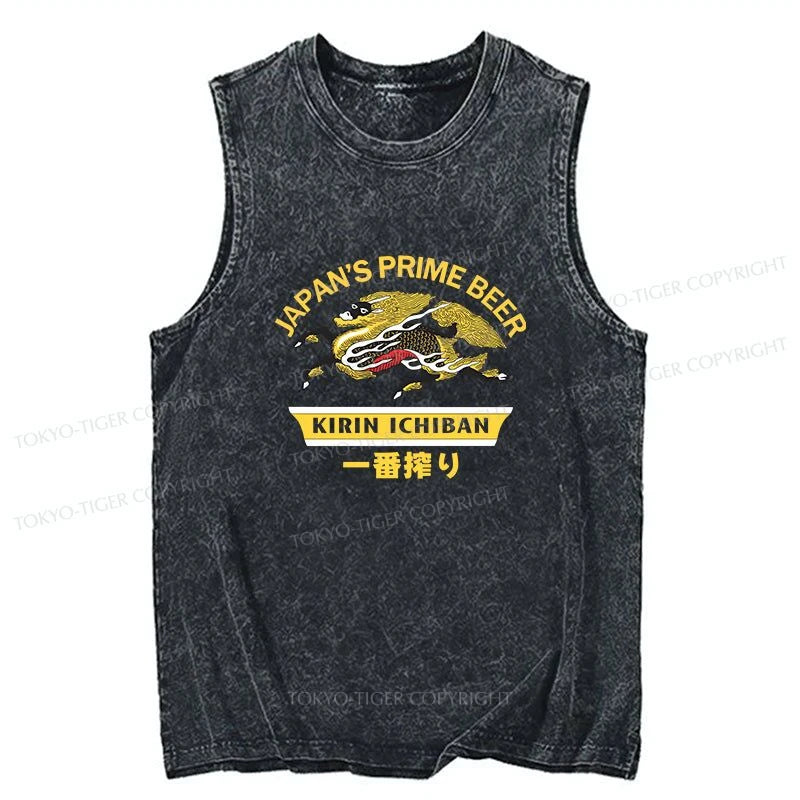 Tokyo-Tiger Kirin Ichiban Beer Logo Japanese Washed Tank