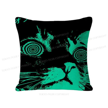 Tokyo-Tiger Cool Cat Japanese Cushion Pillow