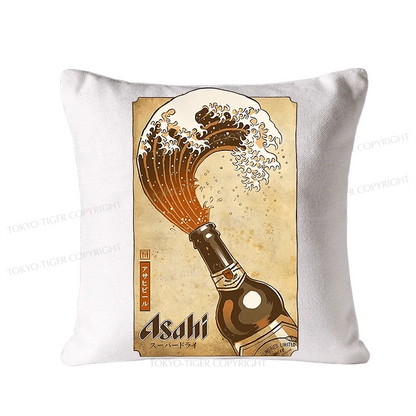 Tokyo-Tiger Asahi Logo Japanese Cushion Pillow